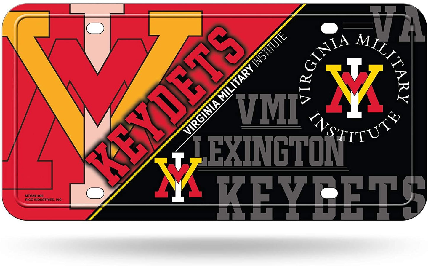 Virginia Military Institute Keydets Metal Auto Tag License Plate, Split Design, 6x12 Inch by Fielders Choice