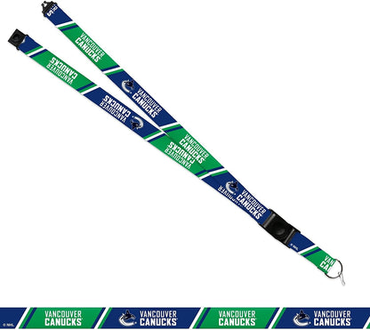 Vancouver Canucks Lanyard Keychain Safety Breakaway Double Sided by Fielders Choice