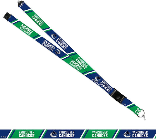 Vancouver Canucks Lanyard Keychain Safety Breakaway Double Sided by Fielders Choice