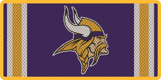 Minnesota Vikings Premium Laser Cut Tag License Plate, Jersey Design, Mirrored Acrylic Inlaid, 6x12 Inch by Fielders Choice