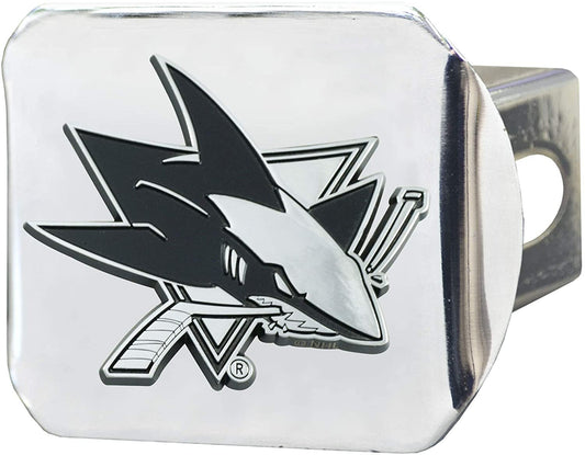 San Jose Sharks Hitch Cover Solid Metal with Raised Chrome Metal Emblem 2" Square Type III by Fielders Choice