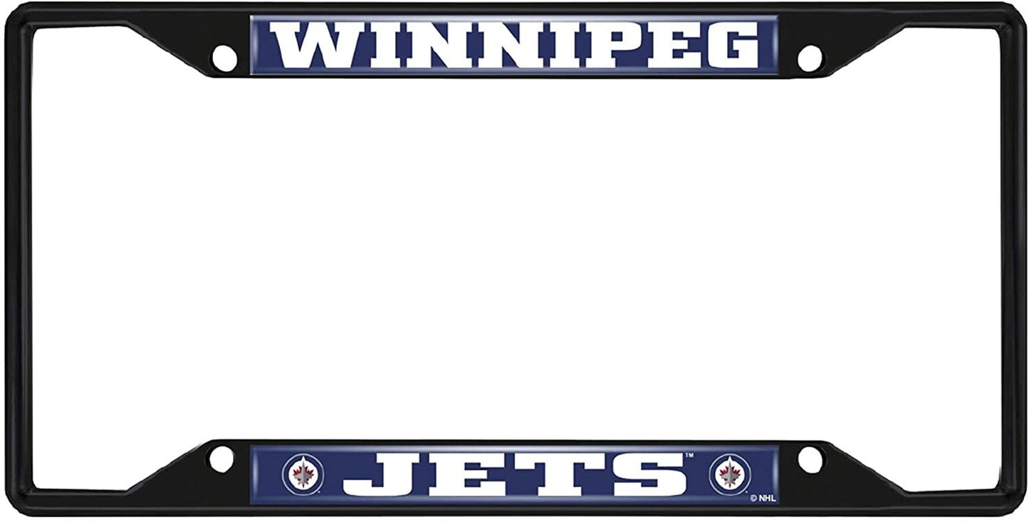 Winnipeg Jets Black Metal License Plate Frame Auto tag Cover, 12x6 Inch by Fielders Choice