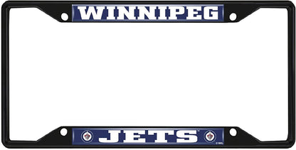 Winnipeg Jets Black Metal License Plate Frame Auto tag Cover, 12x6 Inch by Fielders Choice