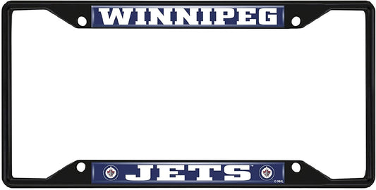 Winnipeg Jets Black Metal License Plate Frame Auto tag Cover, 12x6 Inch by Fielders Choice