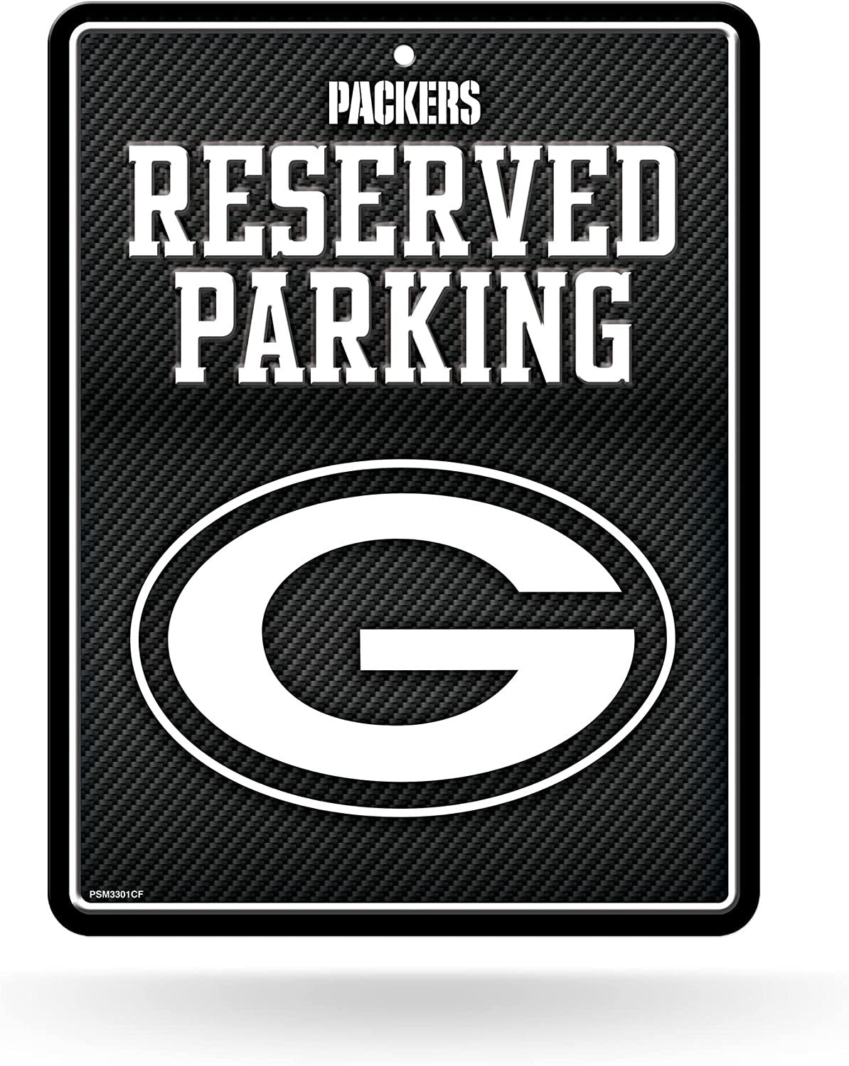 Green Bay Packers Metal Parking Novelty Wall Sign 8.5 x 11 Inch Carbon Fiber Design by Fielders Choice