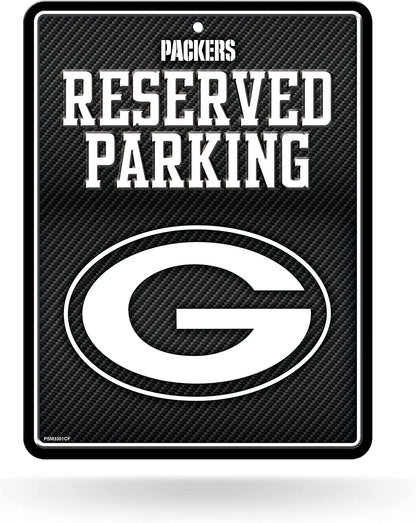 Green Bay Packers Metal Parking Novelty Wall Sign 8.5 x 11 Inch Carbon Fiber Design by Fielders Choice