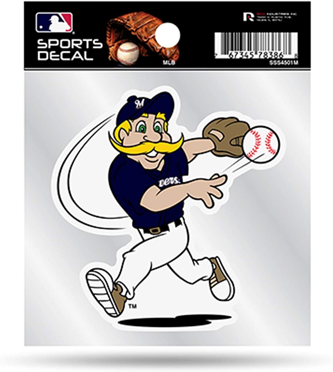 Milwaukee Brewers Mascot Logo Premium 4x4 Decal with Clear Backing Flat Vinyl Auto Home Sticker Baseball by Fielders Choice
