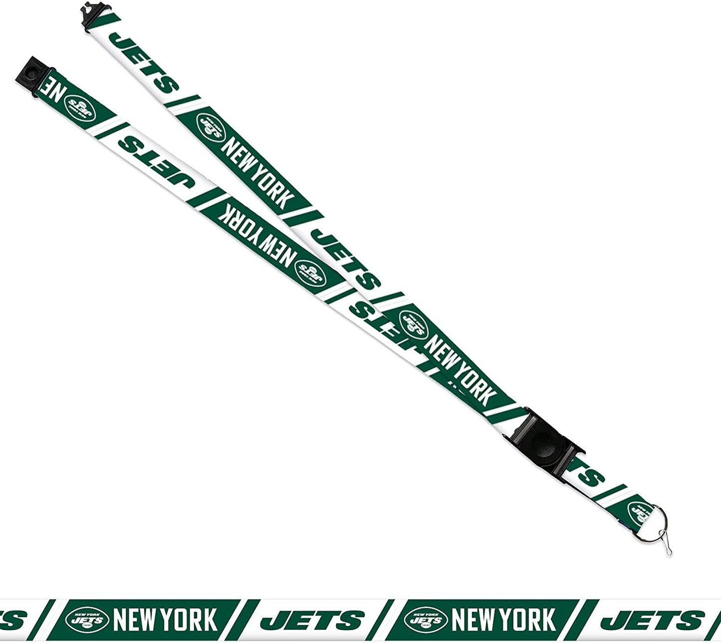 New York Jets Lanyard Keychain Double Sided Breakaway Safety Design Adult 18 Inch by Fielders Choice