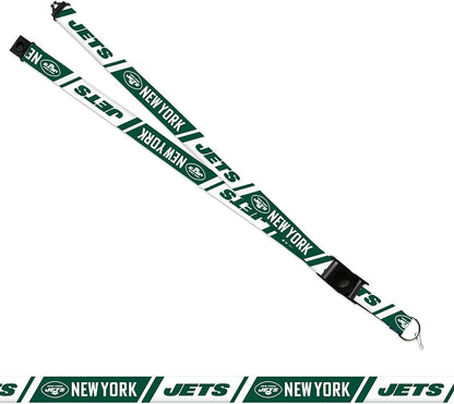 New York Jets Lanyard Keychain Double Sided Breakaway Safety Design Adult 18 Inch by Fielders Choice