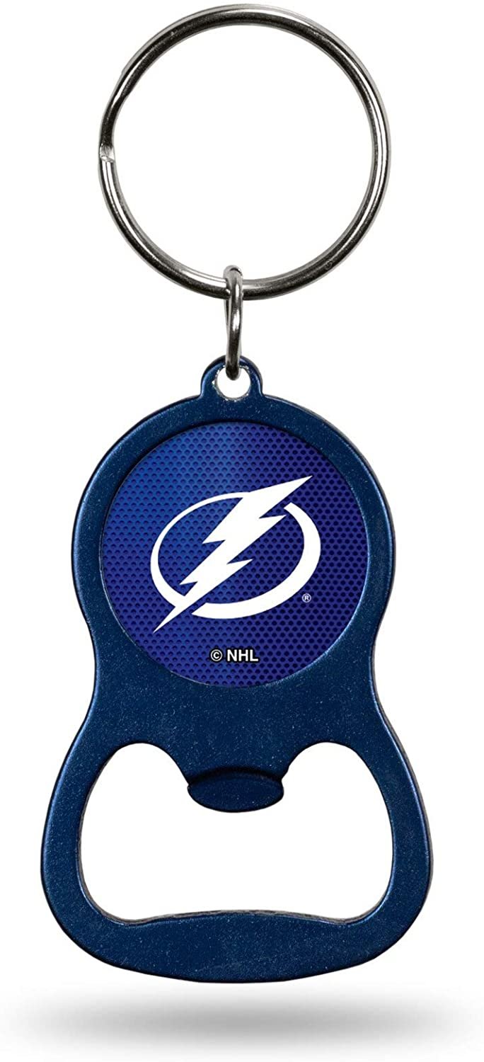 Tampa Bay Lightning Premium Solid Metal Bottle Opener Keychain, Key Ring, Team Color by Fielders Choice
