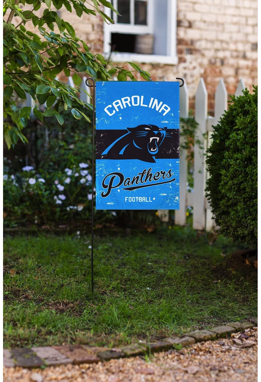 Carolina Panthers Premium Garden Flag Banner, Double Sided, Linen, Vintage Style, 13x18 Inch by Fielders Choice