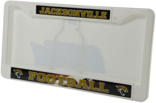 Jacksonville Jaguars License Plate Frame Tag Cover, White Plastic, 12x6 Inch by Fielders Choice