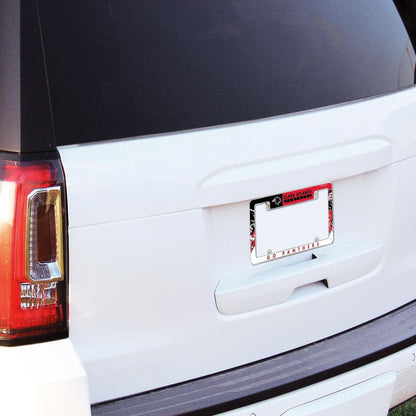Clark Atlanta University Panthers Metal License Plate Frame Tag Cover, All Over Design, EZ View, Heavy Duty, 12x6 Inch by Fielders Choice