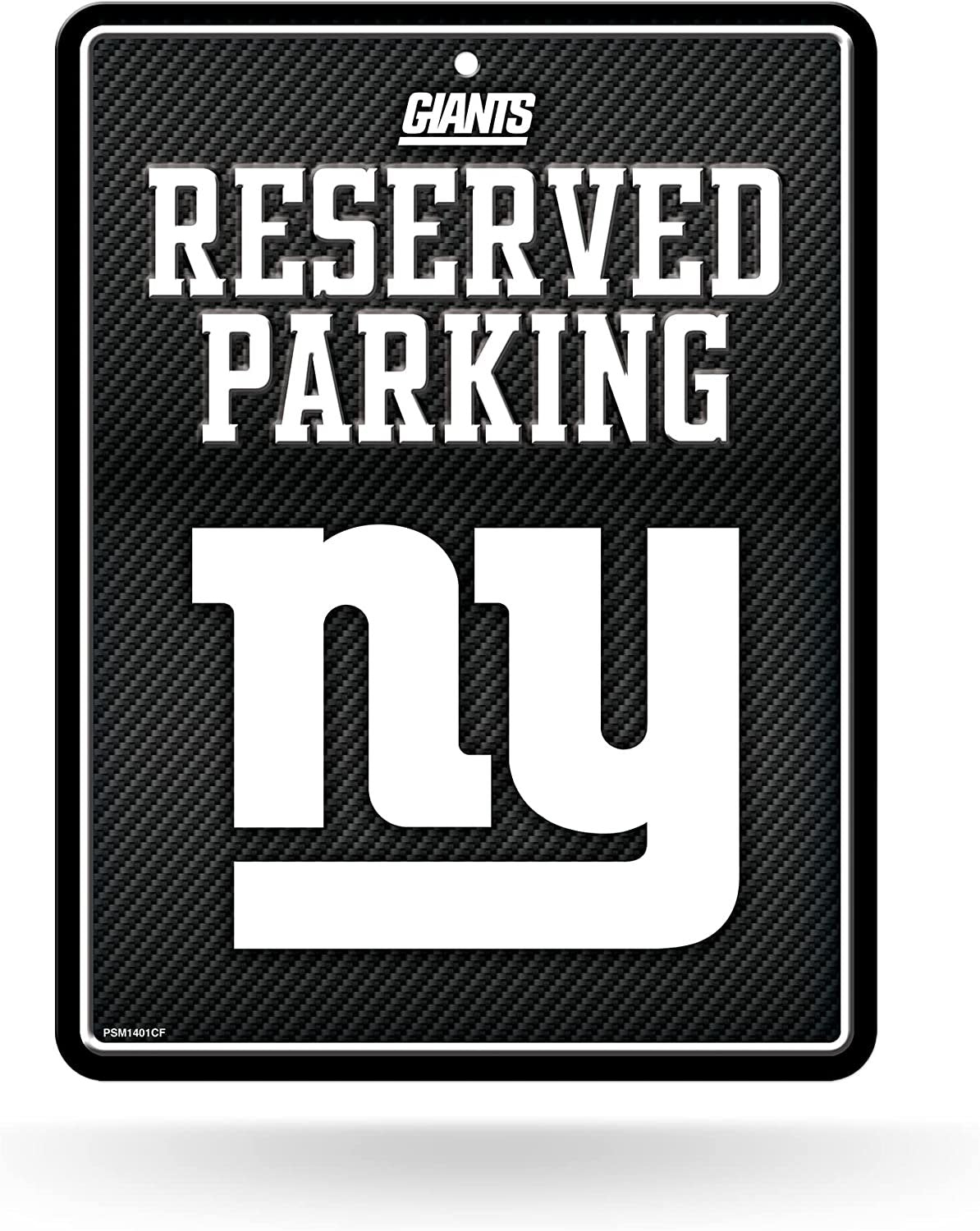 New York Giants Metal Parking Novelty Wall Sign 8.5 x 11 Inch Carbon Fiber Design by Fielders Choice