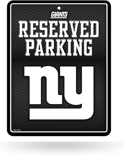 New York Giants Metal Parking Novelty Wall Sign 8.5 x 11 Inch Carbon Fiber Design by Fielders Choice