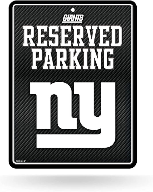 New York Giants Metal Parking Novelty Wall Sign 8.5 x 11 Inch Carbon Fiber Design by Fielders Choice