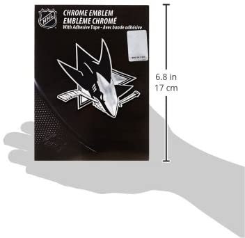 San Jose Sharks Auto Emblem, Plastic Molded, Silver Chrome Color, Raised 3D Effect, Adhesive Backing by Fielders Choice