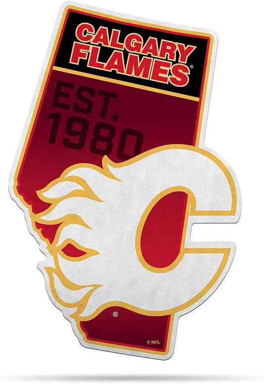 Calgary Flames 18" State Shape Pennant Soft Felt by Fielders Choice