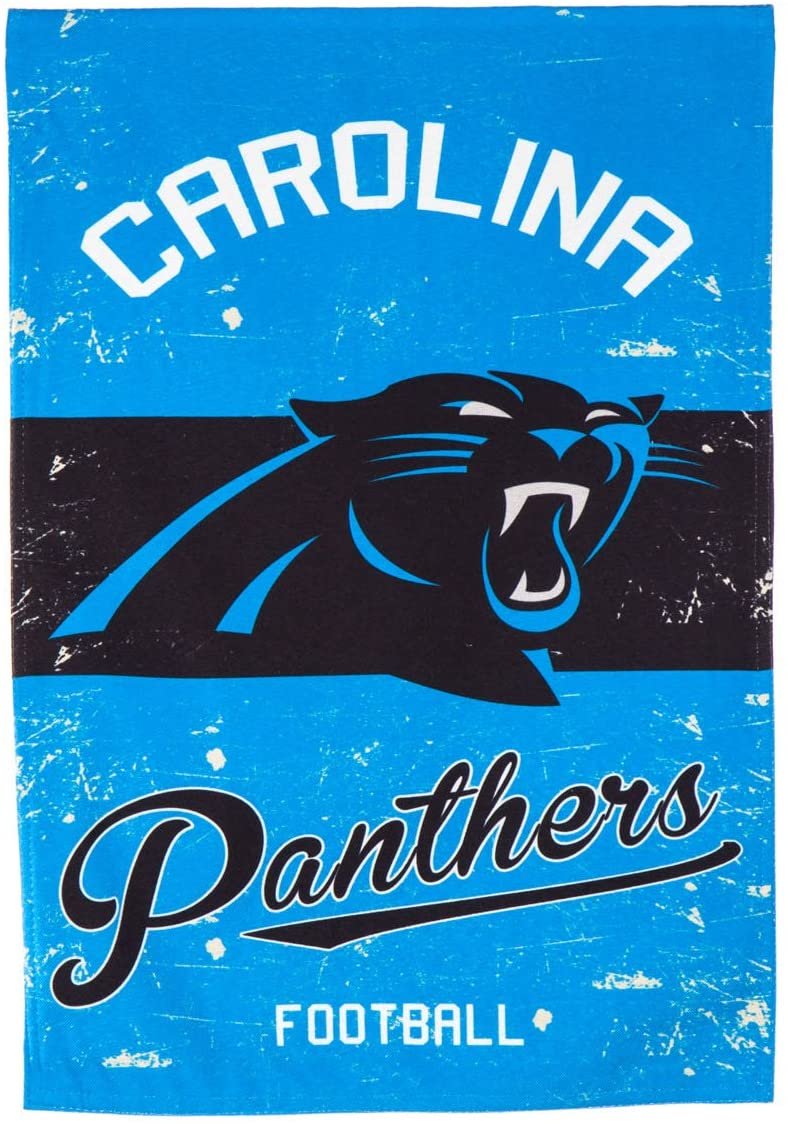 Carolina Panthers Premium Garden Flag Banner, Double Sided, Linen, Vintage Style, 13x18 Inch by Fielders Choice