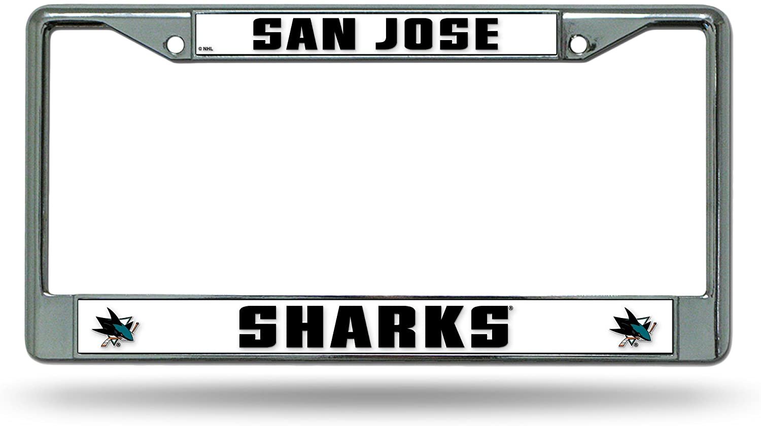 San Jose Sharks Premium Metal License Plate Frame Chrome Tag Cover, 12x6 Inch by Fielders Choice