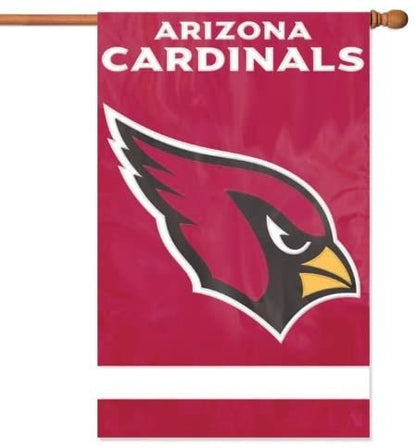 Arizona Cardinals Premium Double Sided Banner Flag Applique Embroidered 28x44 Inches by Fielders Choice