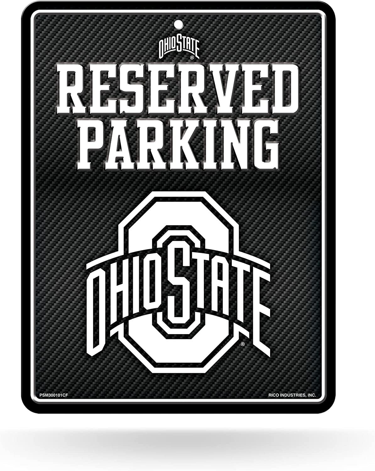 Ohio State University Buckeyes Metal Parking Novelty Wall Sign 8.5 x 11 Inch Carbon Fiber Design by Fielders Choice