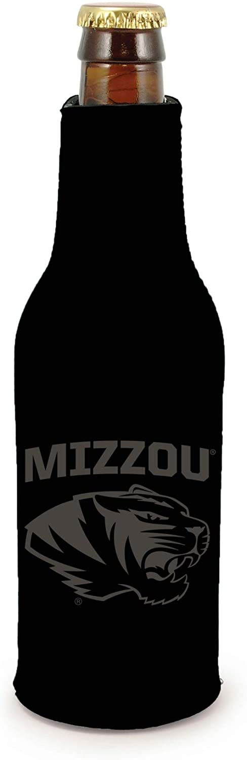 Missouri Tigers 2-Pack Tonal Black Design Zipper Bottle Neoprene Beverage Insulator Holder University of by Fielders Choice
