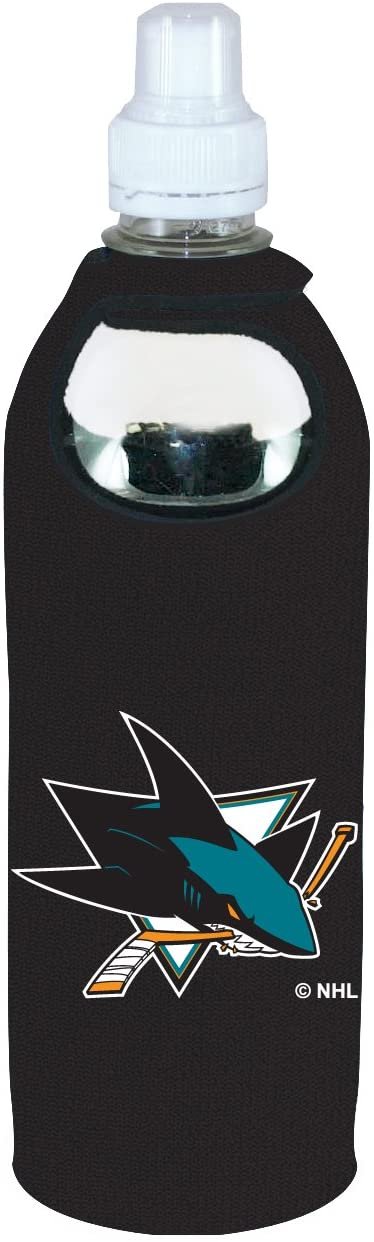 San Jose Sharks 1/2 Liter Water Bottle Neoprene Beverage Insulator Holder Cooler with Clip Hockey by Fielders Choice