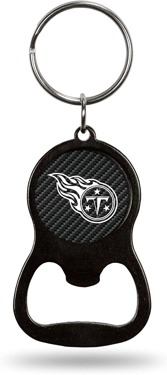 Tennessee Titans Keychain Bottle Opener Carbon Fiber Design Metal Football by Fielders Choice