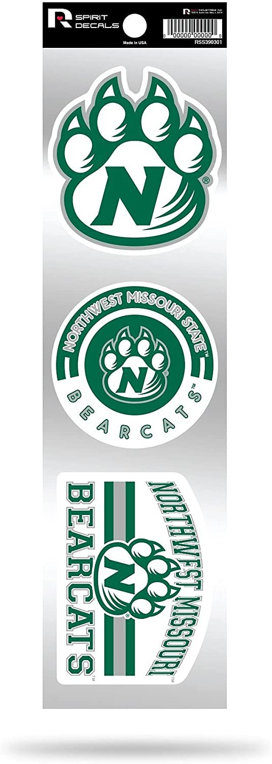Rico Industries NCAA Northwest Missouri State Bearcats 3-Piece Retro Spirit Decals by Fielders Choice