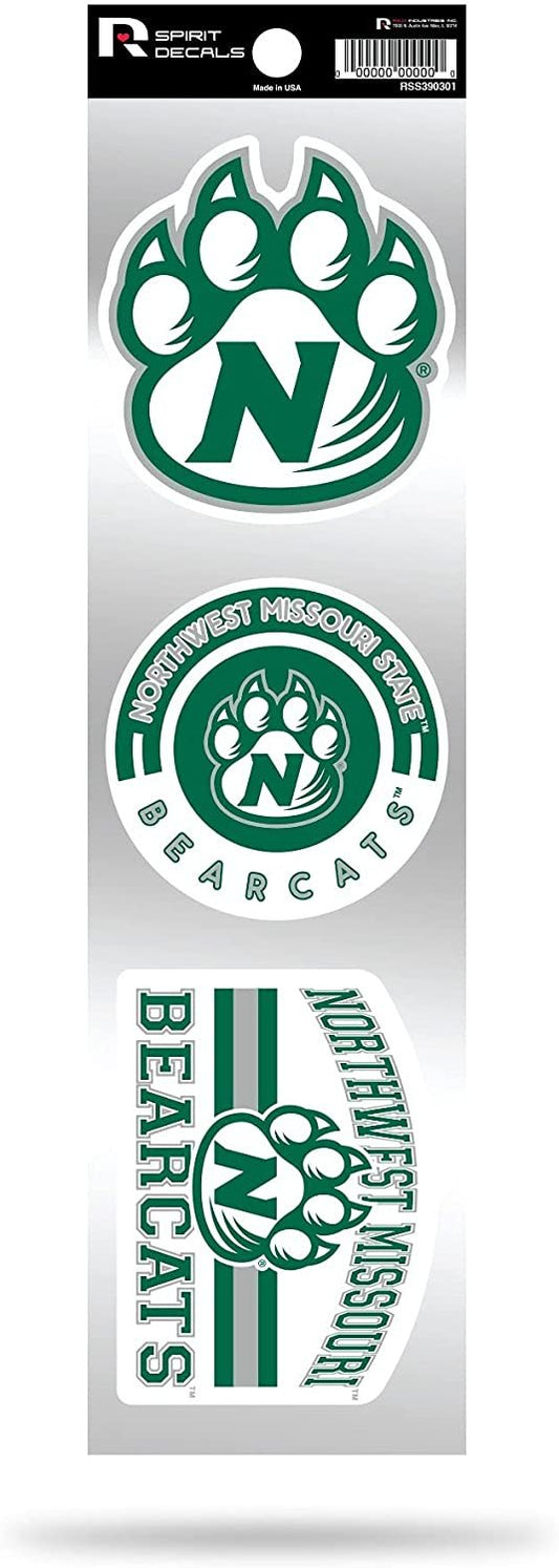 Rico Industries NCAA Northwest Missouri State Bearcats 3-Piece Retro Spirit Decals by Fielders Choice