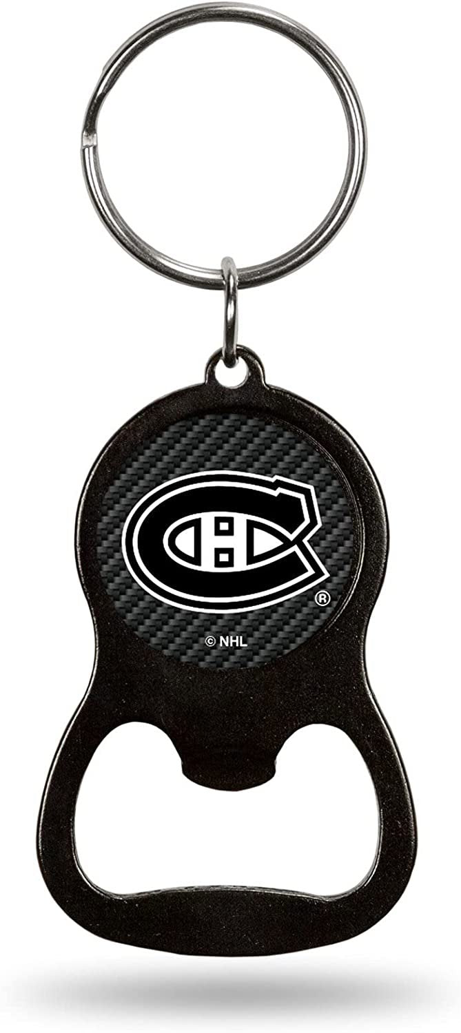 Montreal Canadiens Keychain Bottle Opener Carbon Fiber Design Metal Hockey by Fielders Choice