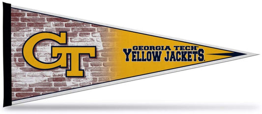 Georgia Tech Yellow Jackets Soft Felt Pennant, Primary Design, 12x30 Inch, Easy To Hang by Fielders Choice