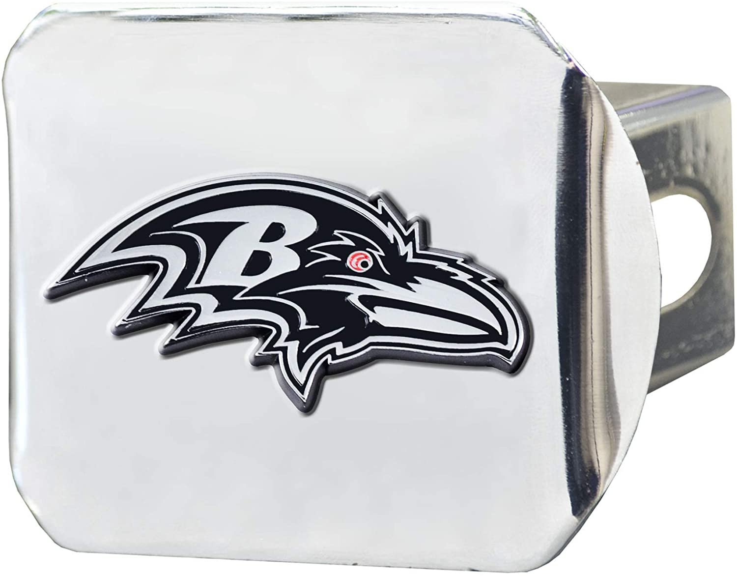 Baltimore Ravens Hitch Cover Solid Metal with Raised Chrome Metal Emblem 2" Square Type III by Fielders Choice
