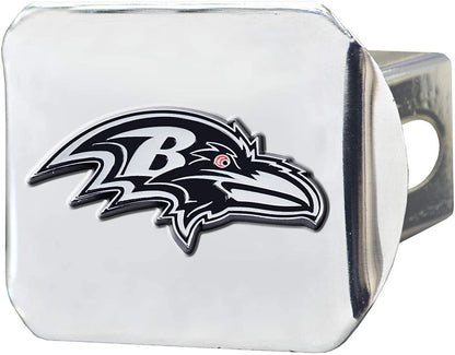 Baltimore Ravens Hitch Cover Solid Metal with Raised Chrome Metal Emblem 2" Square Type III by Fielders Choice