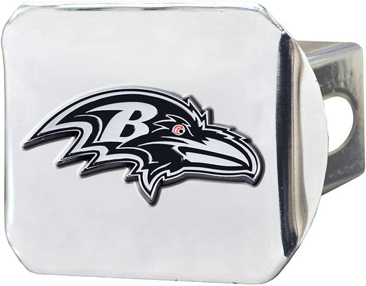 Baltimore Ravens Hitch Cover Solid Metal with Raised Chrome Metal Emblem 2" Square Type III by Fielders Choice