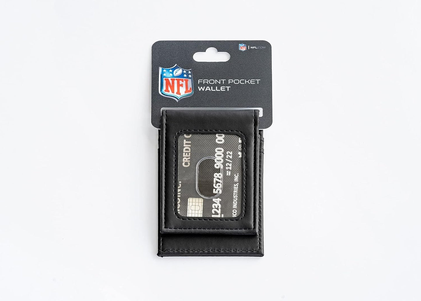 Jacksonville Jaguars Premium Black Leather Wallet, Front Pocket Magnetic Money Clip, Laser Engraved, Vegan by Fielders Choice