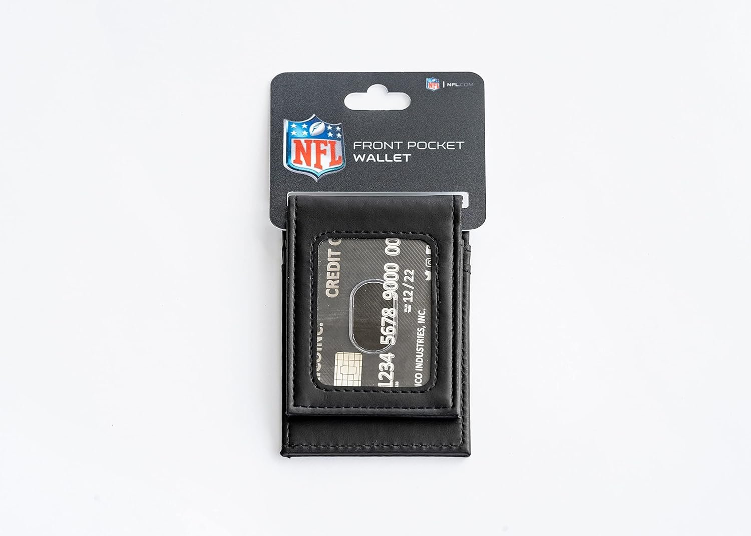 Jacksonville Jaguars Premium Black Leather Wallet, Front Pocket Magnetic Money Clip, Laser Engraved, Vegan by Fielders Choice