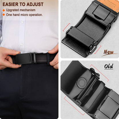 BULLIANT Men's Belt,Slide Ratchet Belt For Gift Men Dress Pant Shirt Oxfords,Trim To Fit Black847 44"-52"Waist Adjustable by Anti Spier