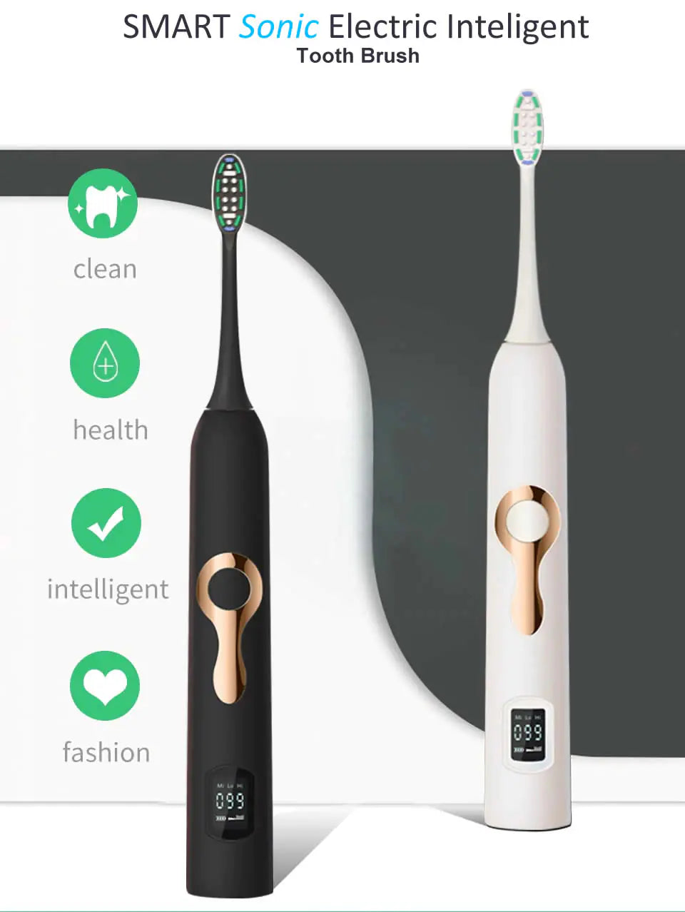 Smart Sonic LCD Electric Tooth Brush by Anti Spier