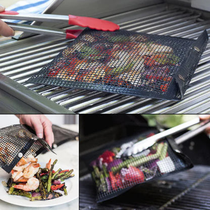 Non-Stick BBQ Mat and Mesh Grilling Bags by Anti Spier