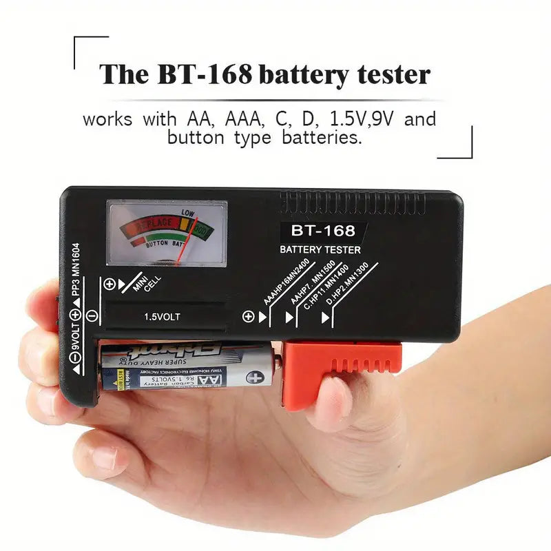 Universal Battery Tester for AAA AA C D 9V Batteries by Anti Spier