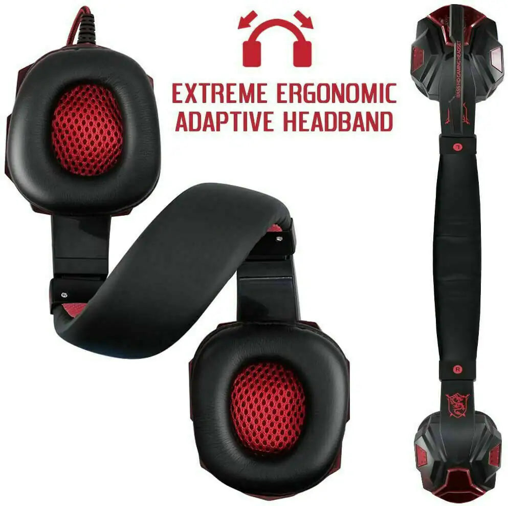 3.5mm Gaming Headset Mic LED Headphones Stereo Bass Surround For PC PS4 Xbox One by Anti Spier