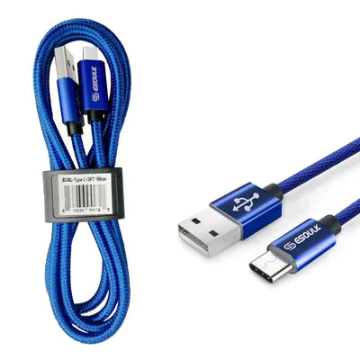 Esoulk 3.3ft Nylon Braided USB Cable For Type-C by Anti Spier