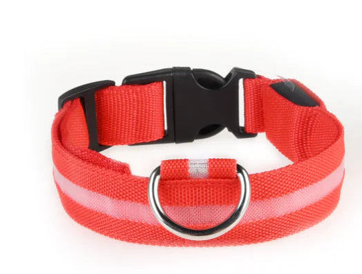 LED Dog Collar - Anti-Lost Rechargeable Safety Light-Up Collar for Night Walks by Anti Spier