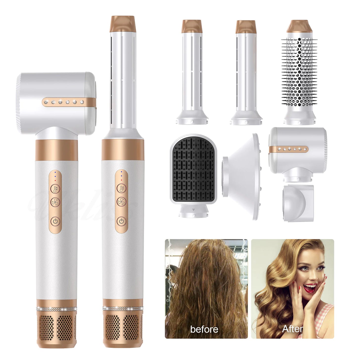 7-in-1 Hot Air Hair Styling Comb by Anti Spier