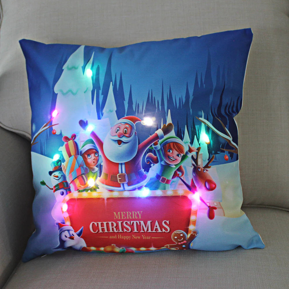 Super Soft Plush Christmas LED Lantern Pillowcase by Anti Spier