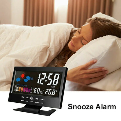 LED Digital Alarm Clock Snooze Calendar Thermometer Hygrometer Weather Display by Anti Spier