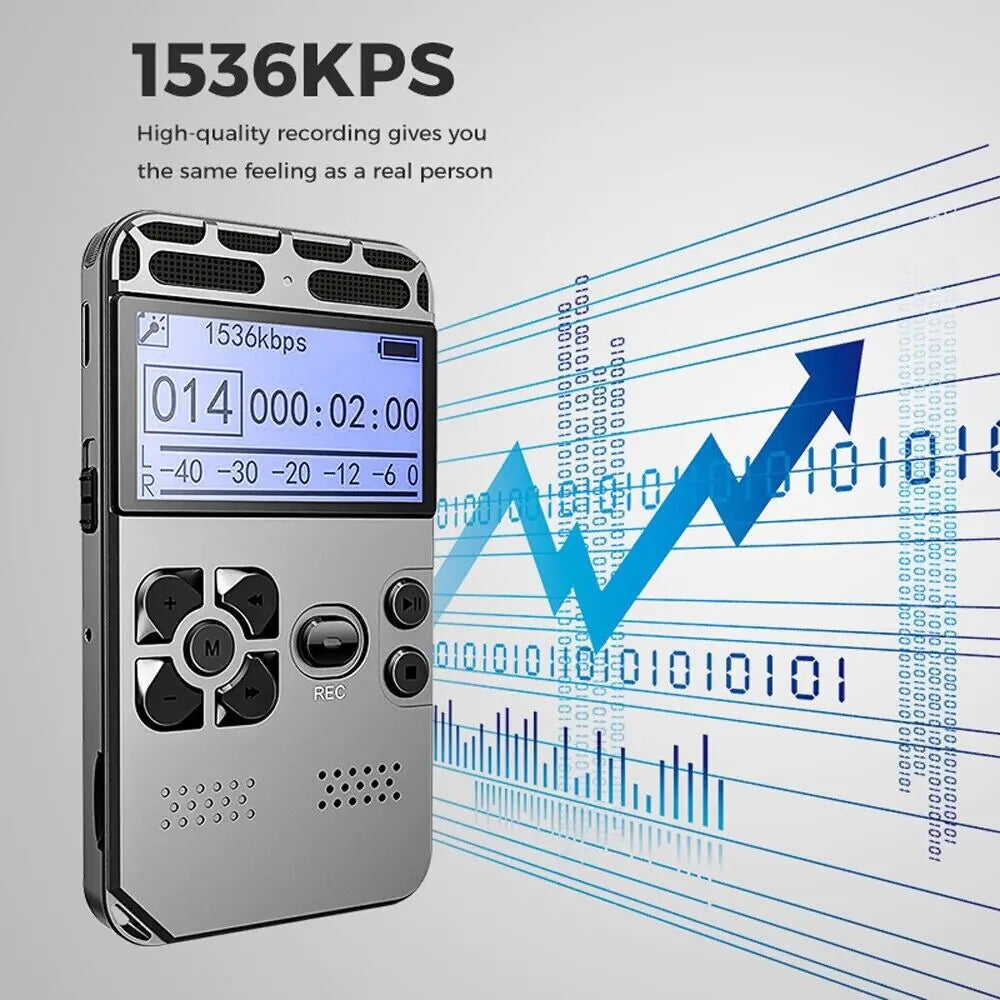 64GB Rechargeable LCD Digital Audio Sound Voice Recorder Dictaphone MP3 Player by Anti Spier