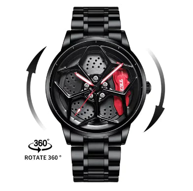Car Wheel Hub Quartz Watch - Military Sport Design by Anti Spier
